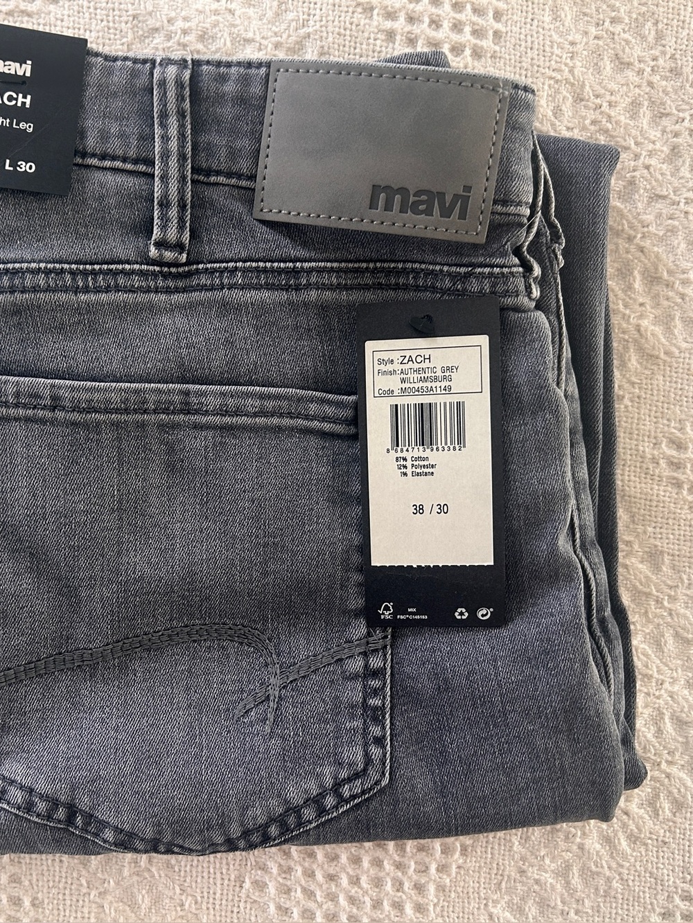 Mavi Zach Men’s Straight Leg Jeans 38/30 NWT